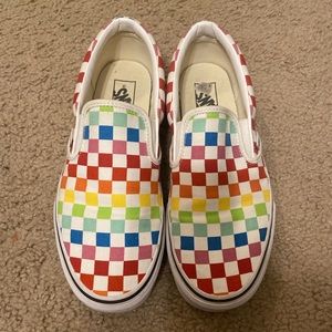 Rainbow Checkered Vans
